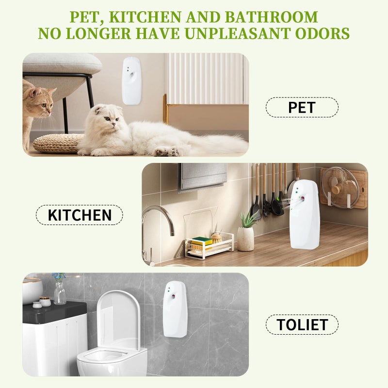 Bigwe Automatic Air Freshener Dispenser  Home indoor Wall-mounted Automatic Adjustable Fragrance Aerosol Sprayer for Bathroom  Hotel  Office and Public Area White Air Freshener Spray Refill not included - Image 5